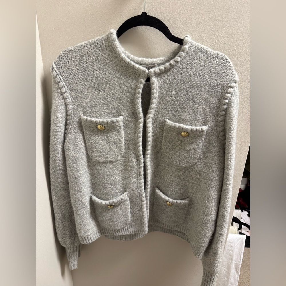 Grey Jcrew cardigan M